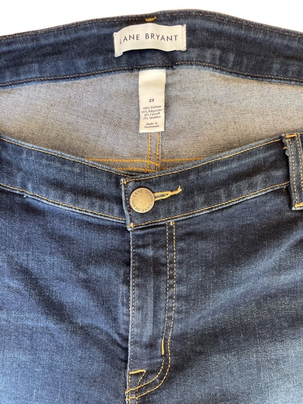 Lane Bryant Cropped Denim Jeans Women's 22 Dark Wash Blue Casual Stretch - Picture 3 of 6